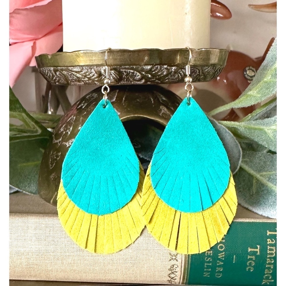 Faux leather earrings